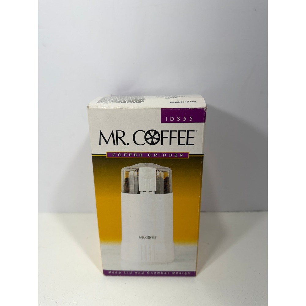 Mr. Coffee IDS55 Electric Coffee Grinder White 12 Cup Capacity Vintage 1999